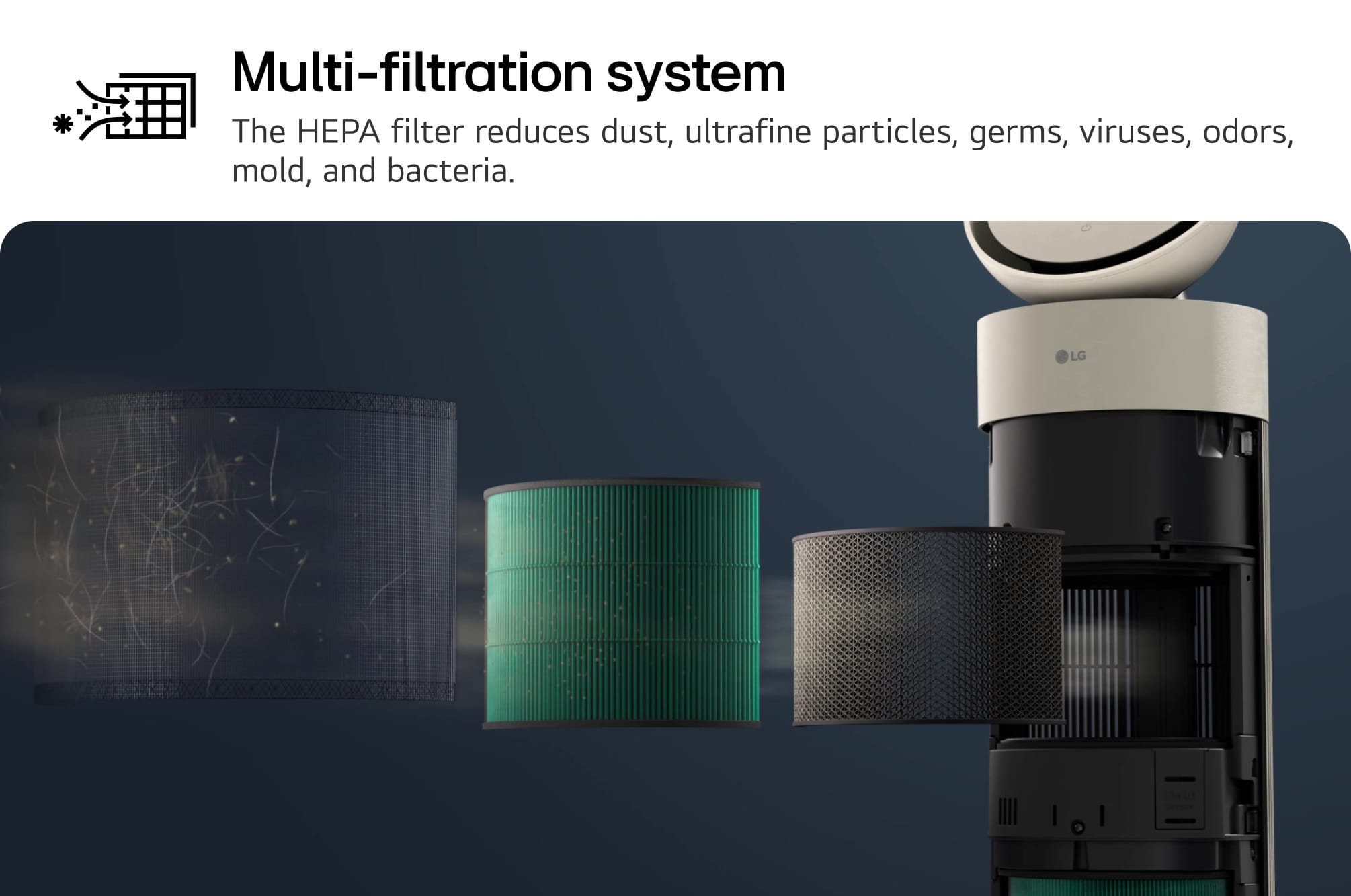 LG PuriCare™ 360° AeroBooster Air Purifier Pet Version — view 3