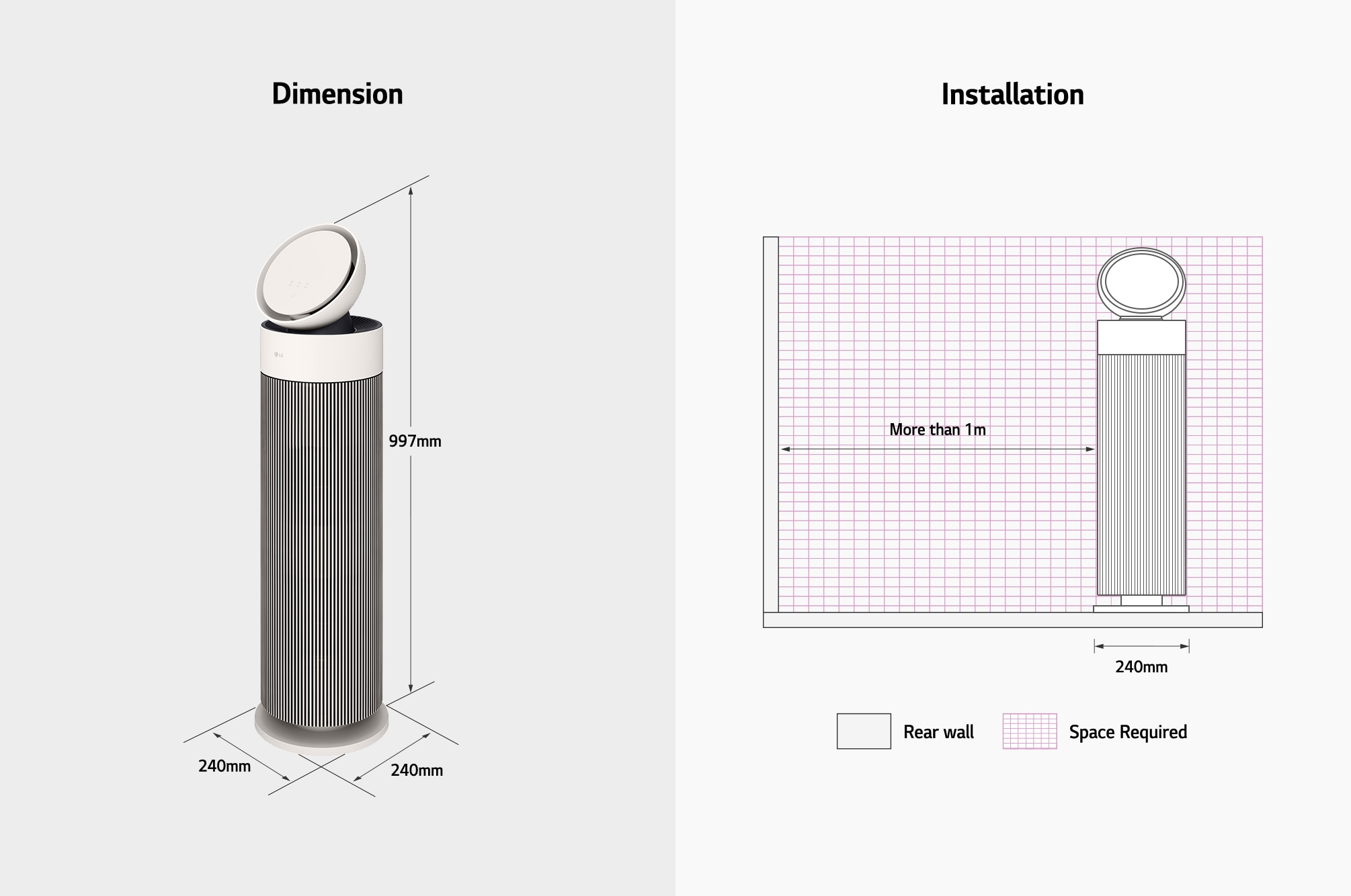 LG PuriCare™ 360° AeroBooster Air Purifier Pet Version — view 6