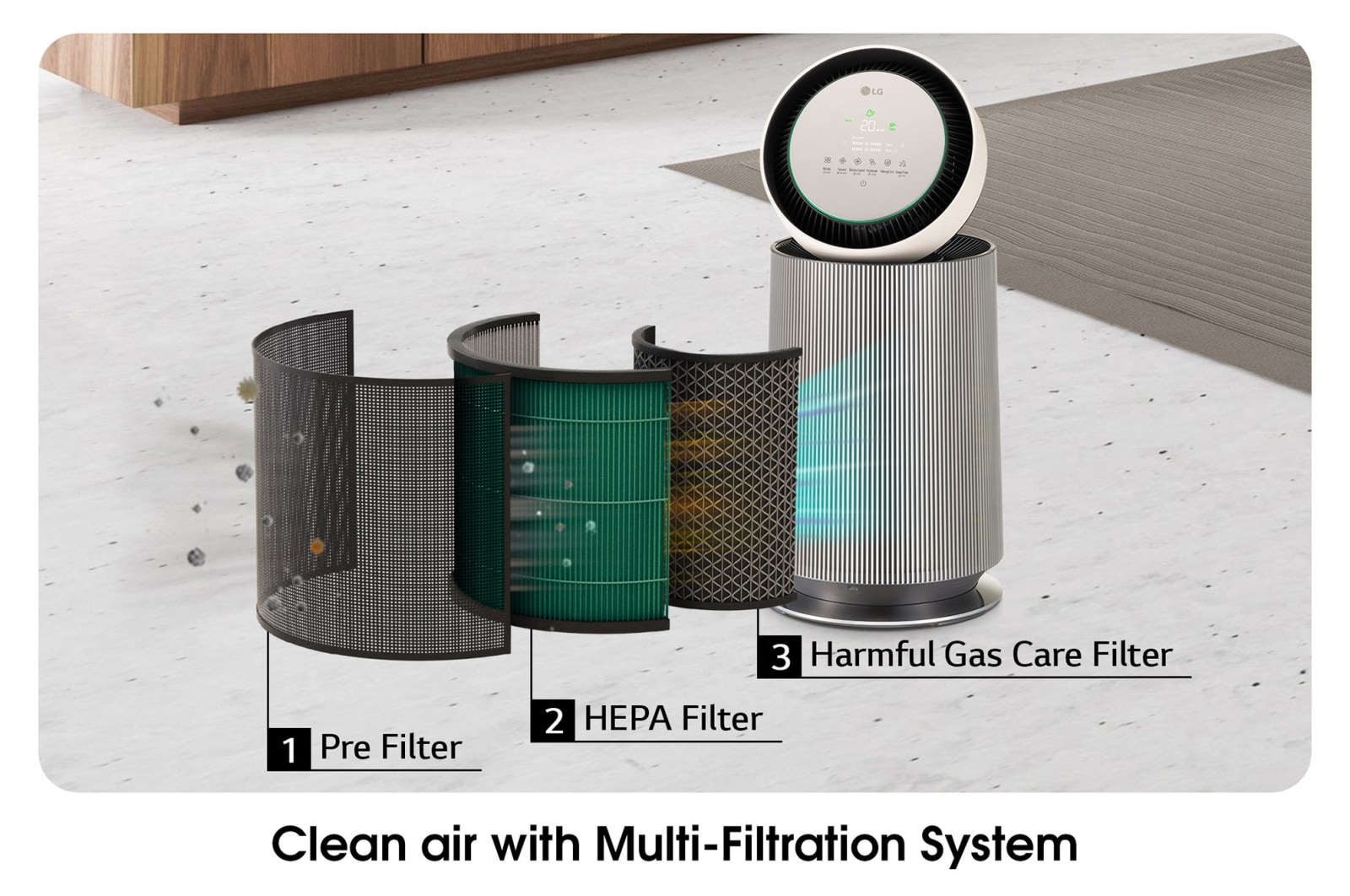 Penapis Udara LG PuriCare™ 360° Alpha Pet Single — view 8