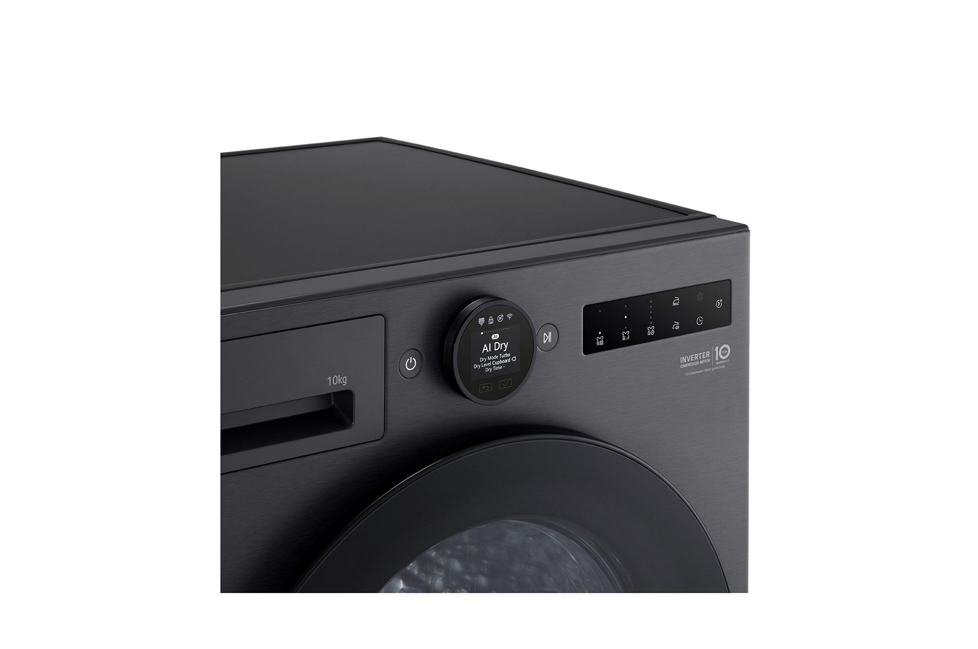 10kg Dual Inverter Heat Pump 干衣机，搭载 AI Dry 与 Allergy Care — 黑色 — view 4