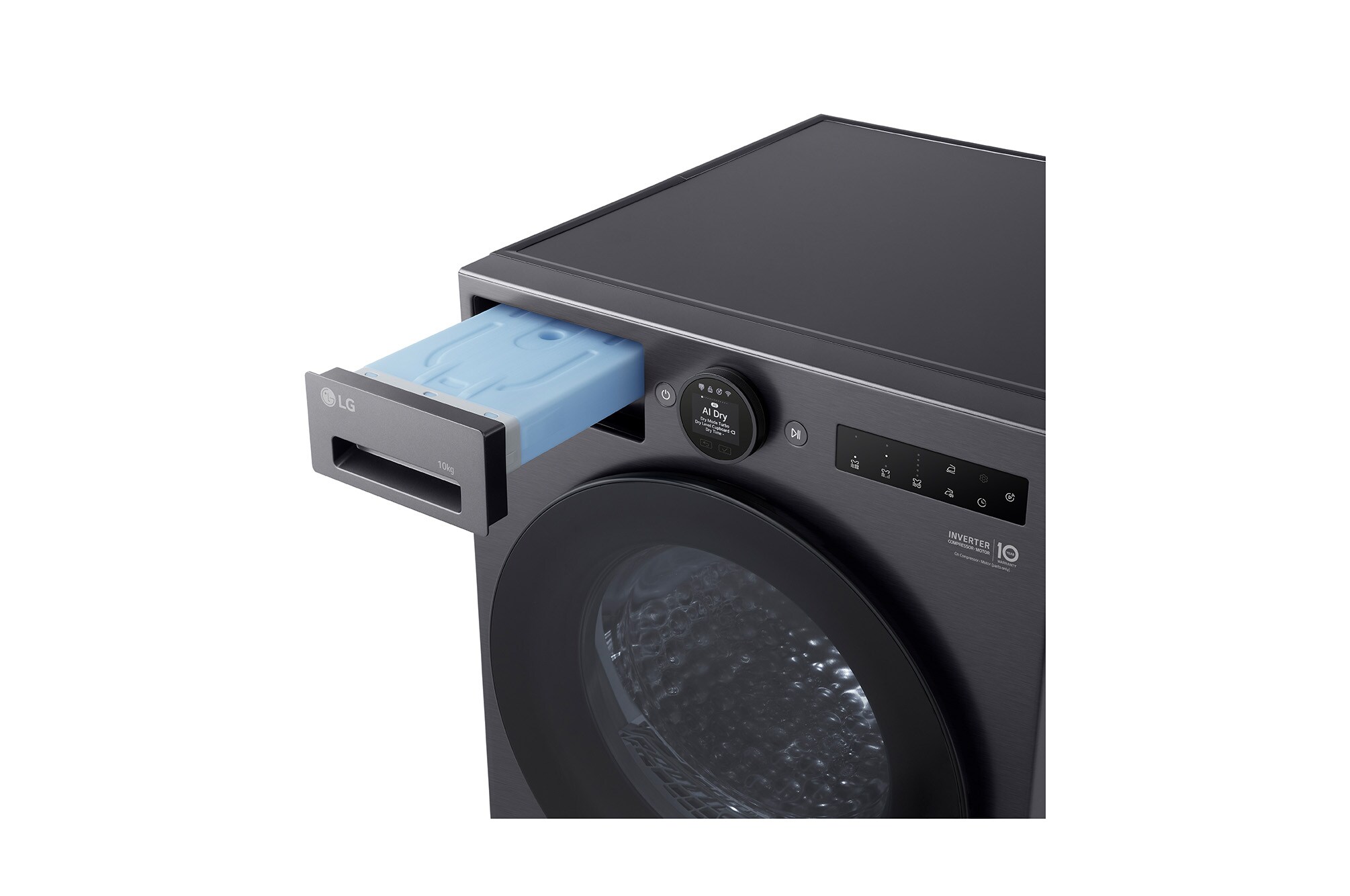10kg Dual Inverter Heat Pump 干衣机，搭载 AI Dry 与 Allergy Care — 黑色 — view 10