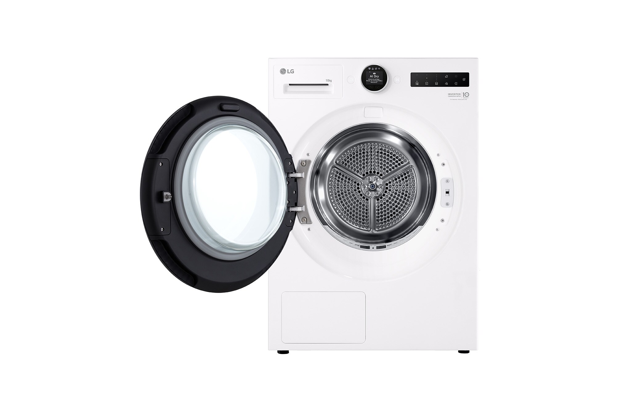 10kg Dual Inverter Heat Pump Dryer with AI Dry and Allergy Care — White — view 2