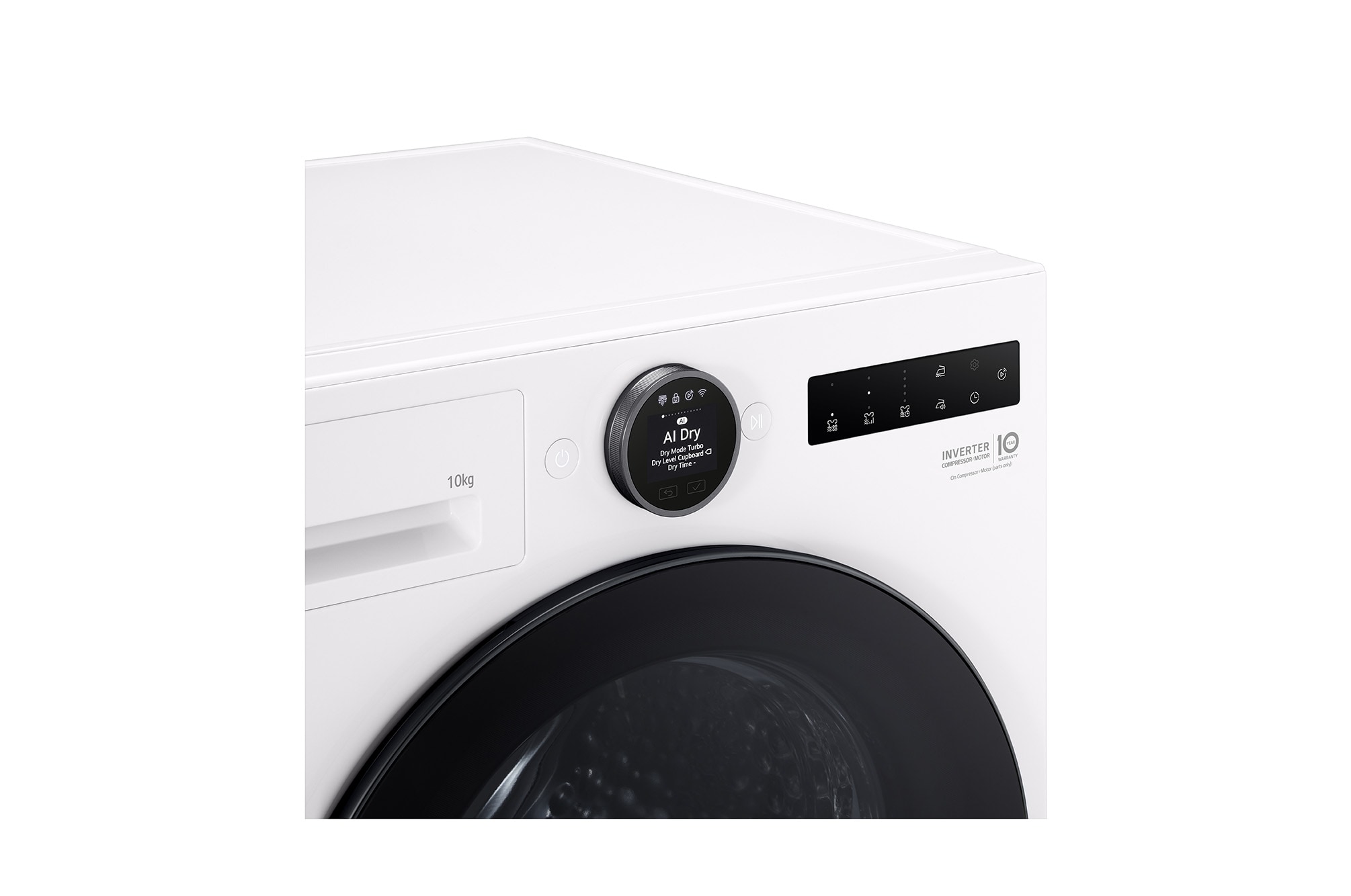 10kg Dual Inverter Heat Pump Dryer with AI Dry and Allergy Care — White — view 4