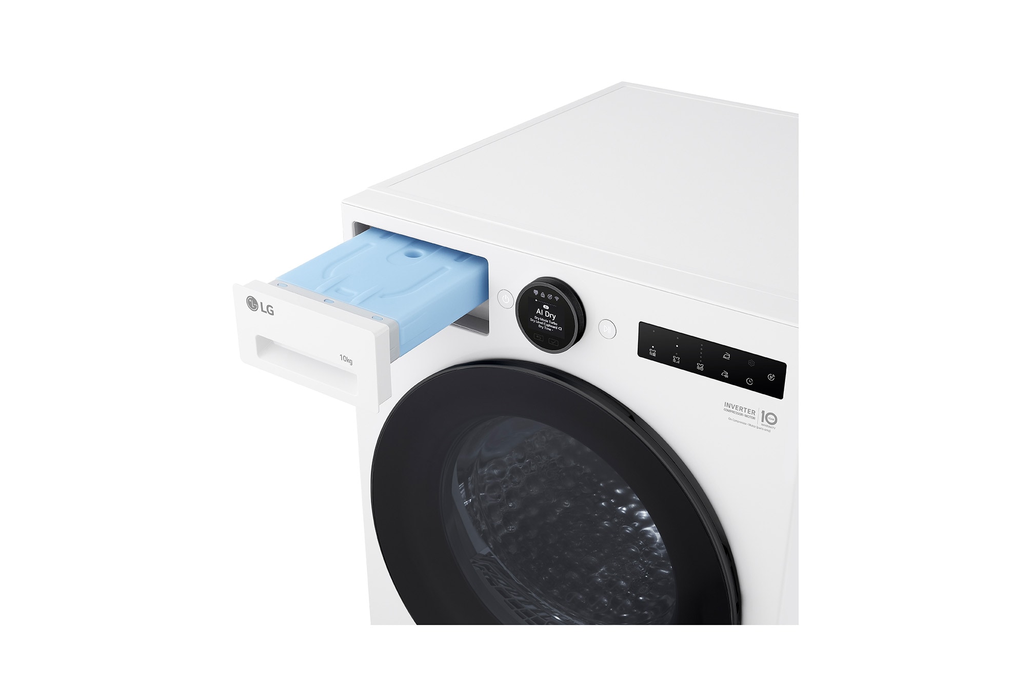 10kg Dual Inverter Heat Pump Dryer with AI Dry and Allergy Care — White — view 10
